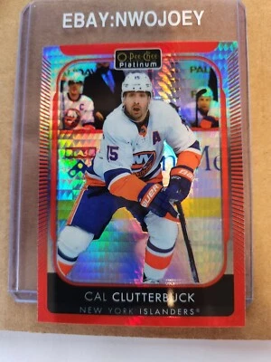 NEW! CAL CLUTTERBUCK 2021-22 OPC PLATINUM #95 RED PRISM /199 RARE ISLANDERS - Image 1 of 2