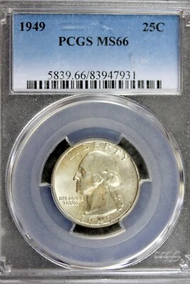 1949 - PCGS MS66 Washington Quarter!!  #B22709 - Image 1 of 2