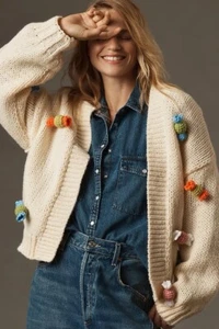 Suéter cárdigan tejido caramelo 3D Anthropologie Maeve (talla única) - Nuevo - Imagen 1 de 8
