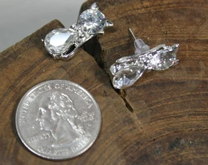 Katzenpfosten Ohrringe, klarer Kristall, gold- oder silberfarben - Bild 1 von 5