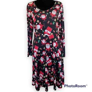 Santa Print Christmas Dress - Picture 1 of 3