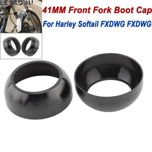 41MM Front Fork Boot Cap Covers For Harley Softail FXST Standard Wide Glide FXWG - Picture 1 of 12