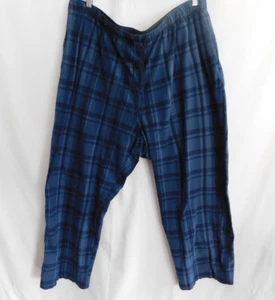 Nautica Sleepwear Pajama Lounge Pants Size XXL Blue Plaid w/ Logo - Picture 1 of 7