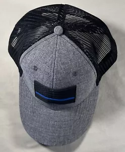 🚨THE THIN BLUE LINE FLAG OBÚS Gorra de béisbol de camionero con espalda a presión negra/gris - Imagen 1 de 6