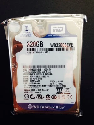 *New* Western Digital (WD3200BEVE) 320GB,5400RPM,2.5" Internal Hard Drive - Image 1 of 3