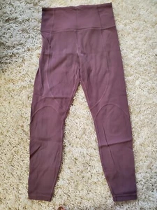 Leggings Athleta Rise Up Rib 7/8 Stretti Viola Vulcanico Tg.Sm Atletico Tempo Libero - Foto 1 di 9