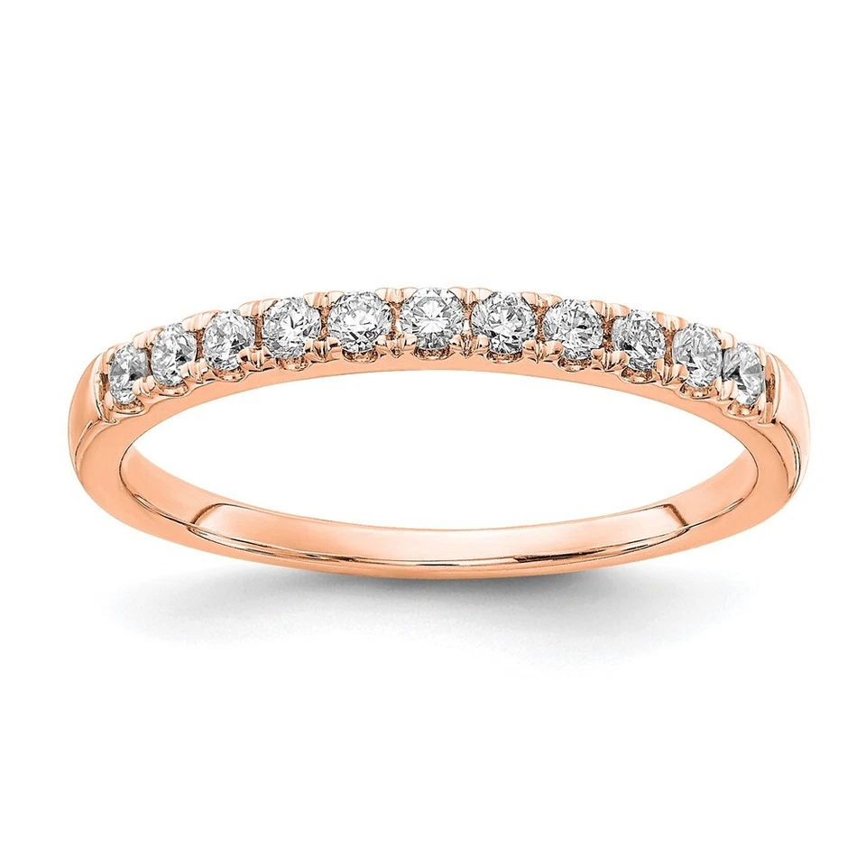 1/4Ct Lab Grown Diamond Wedding Band Ring Size 6 in 14K Rose Gold ( VS/SI,FGH ) - Image 1 of 2