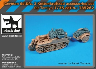 BLACK DOG SET ACCESSORI RESINA GERMAN SD.KFZ.2 KETTENKRATTRAD 1:35 T35262 - Immagine 1 di 3