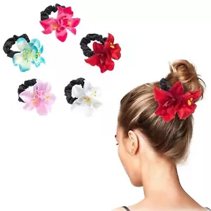 5PCS Flower Hair Scrunchies Bauhinia Hair Ties for Women Girls Ponytail - Picture 1 of 6