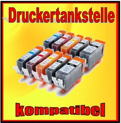 10 Cartridges for Canon Pixma IP4700 MP540 620 630 MX860 870 Ers PGI-520 CLI-521 - Image 1 of 2