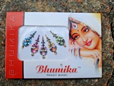 Indian Bollywood Black Multicoloured Bridal Tribal Belly Dance Long Tattoo Bindi