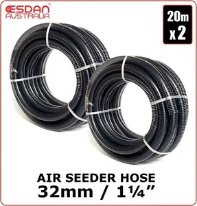 Air Seeder Hose 32mm x 20m PVC Suction Discharge Spiral Vacuum x 2 -NO RETURNS - Bild 1 von 8