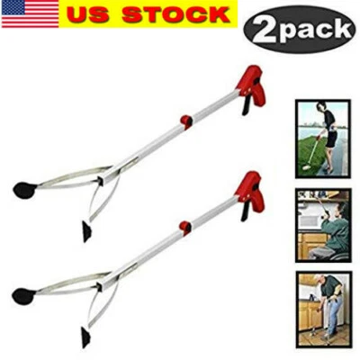 2xFoldable Pick Up Tool Grabber Reacher Stick Grab Extend Reach 32" inch
