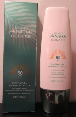 Avon Isa Knox ANEW SOLAIRE Everyday Mineral Face SPF 50 1.7 oz Exp. 10/24 Foto 1 de 4