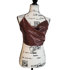 NWT H&M Divided Satin Backless Tie Crop Top - Size Medium - Picture 1 of 11
