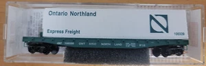 N MICRO TRAINS 045 00 430 ON Ontario Northland 50' Flat Car with load 100339 - Picture 1 of 2