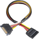 Akasa SATA Power Cable Extension | 15-pin SATA Male to Female Connector | 30cm |