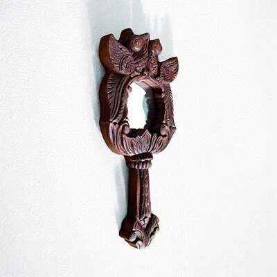 Handmade Wooden Kaipidi / Vanity Carved Mirror Frame 17X7.5 Inch Mirror Frame - Image 1 of 4