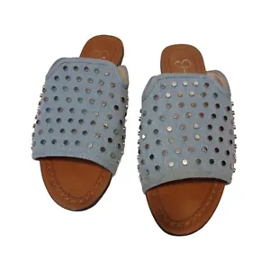Sandalias Jessica Simpson Kloe Denim azules para mujer 8 tachuelas cómodas - Imagen 1 de 6