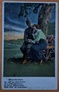 Cartolina WWI soldato e dama tedeschi - Foto 1 di 2