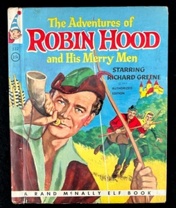 ADVENTURES OF ROBIN HOOD ~ vintage 1st print McNally Elf Book ~ Richard Greene - Imagen 1 de 7