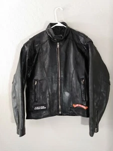 Diamond Plate Buffalo Leather Men's Black Leather Jacket Size Small  - Picture 1 of 10