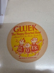 VTG MN BEER COASTERS Small Lot 10 Gluek The Happy Hearted Beer Coasters. - Picture 1 of 3