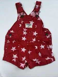 Osh Kosh BGosh Baby Mädchen rot rosa Stern Latz Overall Strampler Shortall Sommer Outfit - Bild 1 von 7