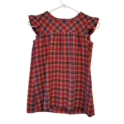 Hecho a mano Niños Jóvenes Tartán Vestido a Cuadros Volantes Mangas Gorra Cremallera Ajustada XS-S Foto 1 de 4