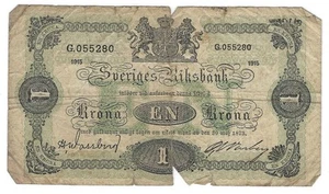 Billete Suecia 1 corona P32b 1915 - Imagen 1 de 2