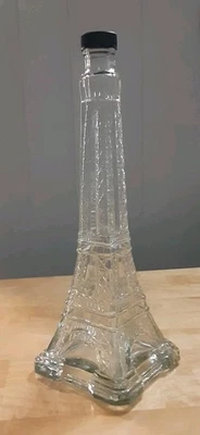 Jarrón con forma de botella/brote Torre Eiffel, vidrio grueso transparente 13" de alto Foto 1 de 4