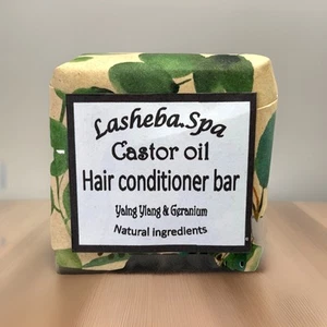 HAIR CONDITIONER BAR -CASTOR YLANG -GERANIUM -DRY DAMAGED COLOURED HAIR VEGAN - Picture 1 of 17