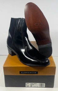 Florsheim Duke elegante Stiefeletten seitlicher Reißverschluss Fahrradkappe 17087 01 schwarz Größe 12D neu im Karton - Bild 1 von 15