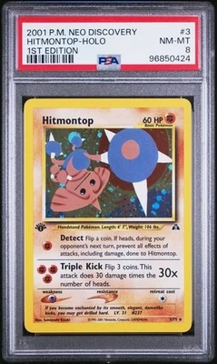 2001 Pokemon Neo Discovery 3 Hitmontop Holo 1st Edition PSA 8 Nm Mt - Image 1 of 2