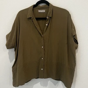 Everlane The Boxy Shirt On Washable Silk Sz 10 Flawed Read - Picture 1 of 9