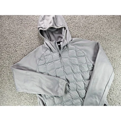 The North Face Thermoball Eco Hoodie Jacket Gray Puffer Quarter Zip Womens Large - Image 1 of 4
