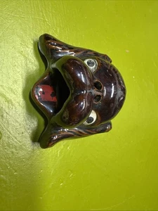 Vintage Redware Keramik Aschenbecher MCM Rauch kommt heraus Hunde Nase Tobacciana Neuheit - Bild 1 von 7