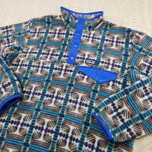 Patagonia Synchilla Sweatshirt Youth XL 14 Pull Over Snap T Geometric Aztec - Picture 1 of 11
