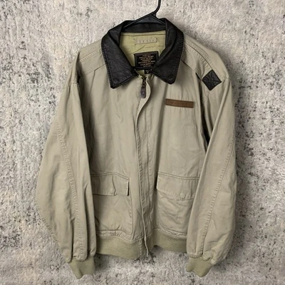 Chaqueta de Vuelo De Colección The Cockpit Tipo A-2 Lona Tostada Mediana Fuerza Aérea EE. UU. Para Hombre’s Foto 1 de 4