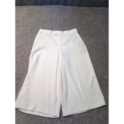 Pantalones culottes de pierna ancha recortados blancos de ZARA BASIC para mujer talla XS Foto 1 de 4