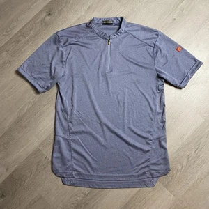 McDonalds Shirt Mens Medium Reg Blue Gray 1/4 Zip Mcds Employee Workwear Gear - Picture 1 of 6