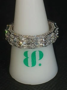 RG75683 Run Away With Me- Diamond Cubic Zirconia On Rhodium Plating Size 9 - Picture 1 of 7