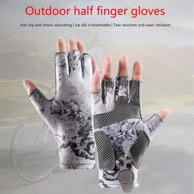 Sun Protection Fishing Gloves UV Protection Cycling Gloves Ice Silk Gloves - image 1 of 4