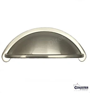 Gabinete de cocina de níquel satinado cepillado cajón taza mango tirador perilla herrajes 3" - Imagen 1 de 1