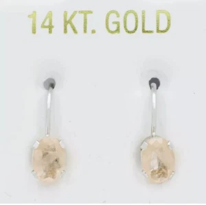 NATURAL 1.86 CTW MORGANITE DANGLING EARRINGS 14K WHITE GOLD - Free Appraisal - Picture 1 of 4