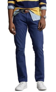 $115 Polo Ralph Lauren Para hombres Varick Pantalones de mezclilla ajustados rectos elásticos azul marino, 34WX34L - Imagen 1 de 3