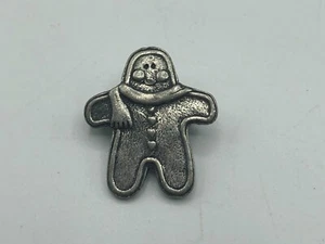 Lebkuchenmann Anstecknadel Brosche Schnellkochen 1-1/8" groß Weihnachten 2002 Urlaub süß - Bild 1 von 6