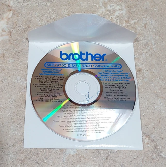 BROTHER MFC-9700 & MFC-9800 Printer Software Suite For Windows XP Imac G4 - Image 1 of 3