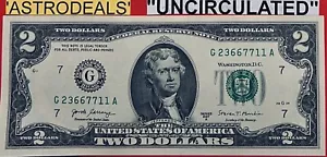 AUSGEFALLENER, "UNZIRKULIERTER", SELTENER, $ 2,OO SCHEIN, mit 3 PAAREN, ZUSAMMEN, 11, 66, 77er, "A" - Bild 1 von 2