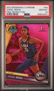 Angel Reese 2023 Bowman U Chrome #49 + Pink Refractor Lot Graded PSA 10 Gem Mint - Bild 1 von 2